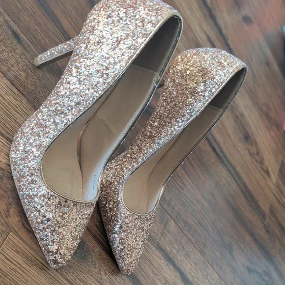 Charlotte Russe Sparkling Gold Heels - Picture 3 of 5